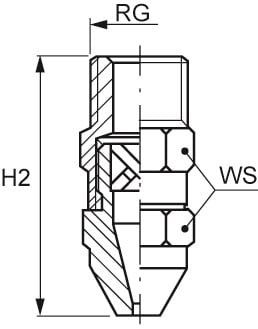 BR/BS/BT/BU Cone Nozzle Dimensional Table