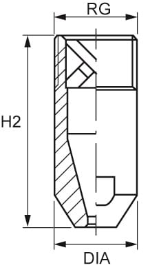 BR/BS/BT/BU Cone Nozzle Dimensional Table