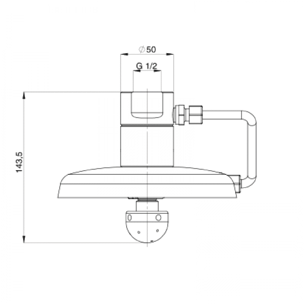 RRZ tunnel firefighting nozzle dimensional table lateral view