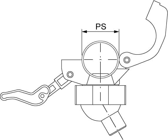 ZPQ lever pipe clamp nozzle dimensional table