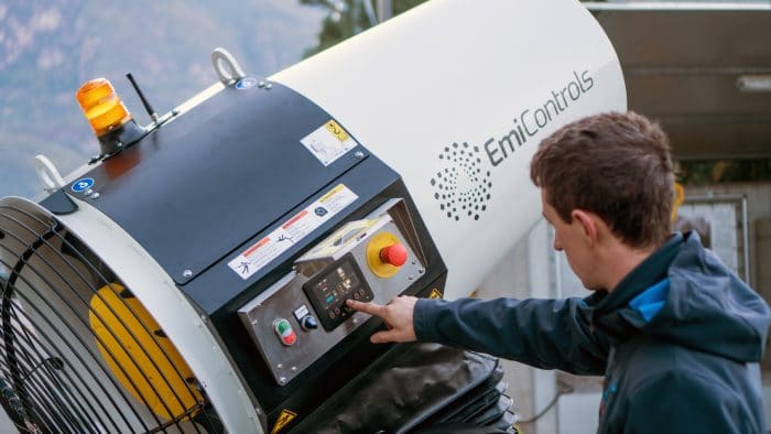 EMI controls dust suppression cannon