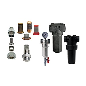 Filter nozzles and valve accessories