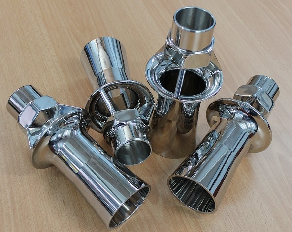 Polished stainless steel eductors