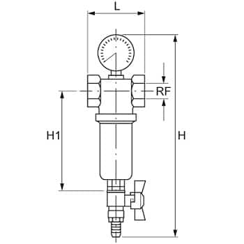 VEL - Brass Body Filter Dimensional Table