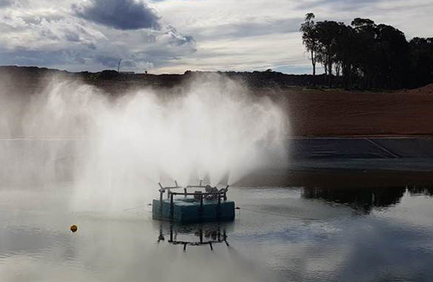 floating evaporators with filter nozzle for water treatment